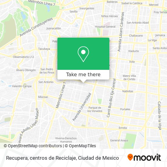 Mapa de Recupera, centros de Reciclaje