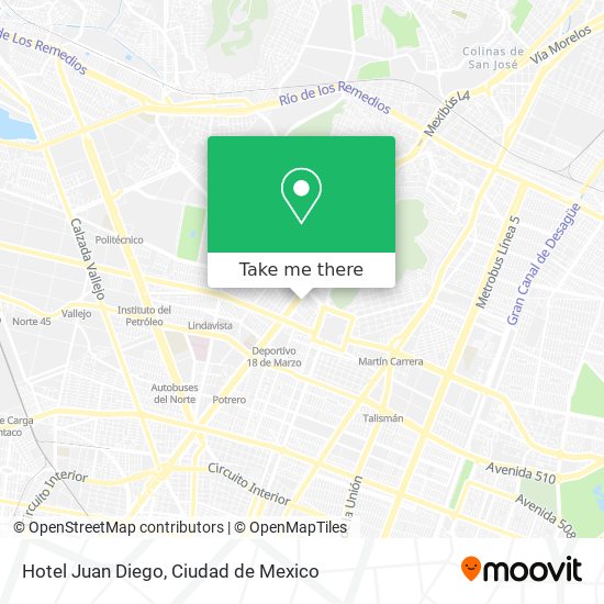 Hotel Juan Diego map