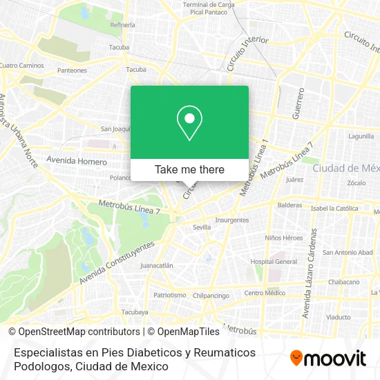 Mapa de Especialistas en Pies Diabeticos y Reumaticos Podologos