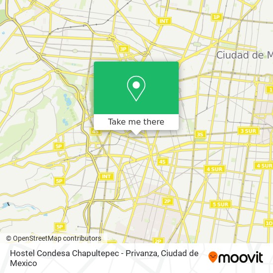 Mapa de Hostel Condesa Chapultepec - Privanza