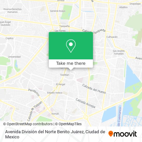 Avenida División del Norte Benito Juárez map