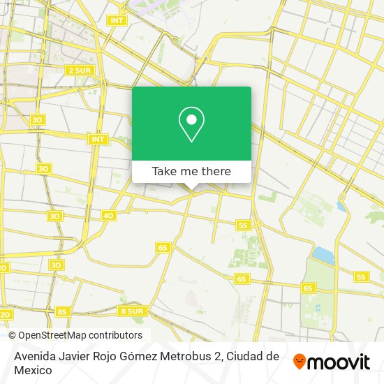 Avenida Javier Rojo Gómez Metrobus 2 map