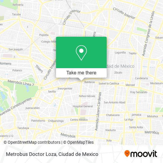 Mapa de Metrobus Doctor Loza