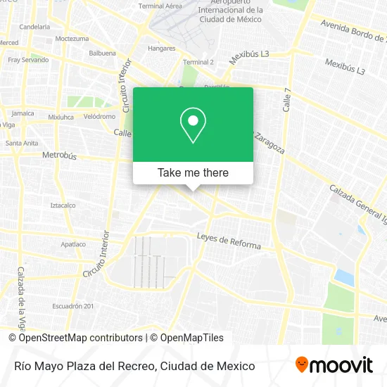 Mapa de Río Mayo Plaza del Recreo