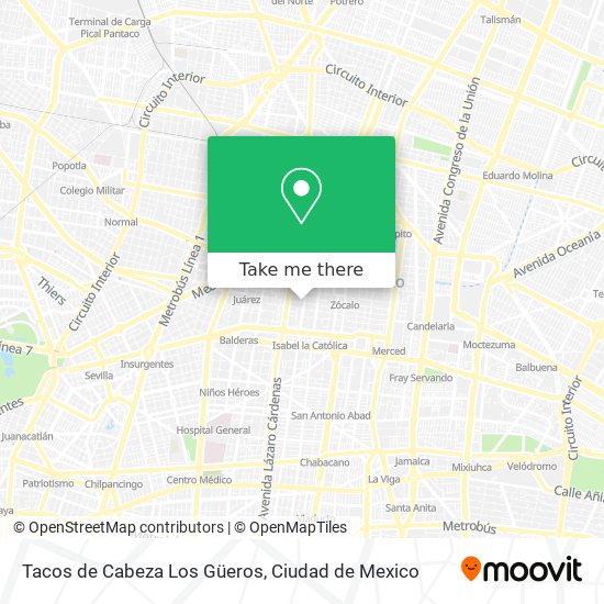 Tacos de Cabeza Los Güeros map