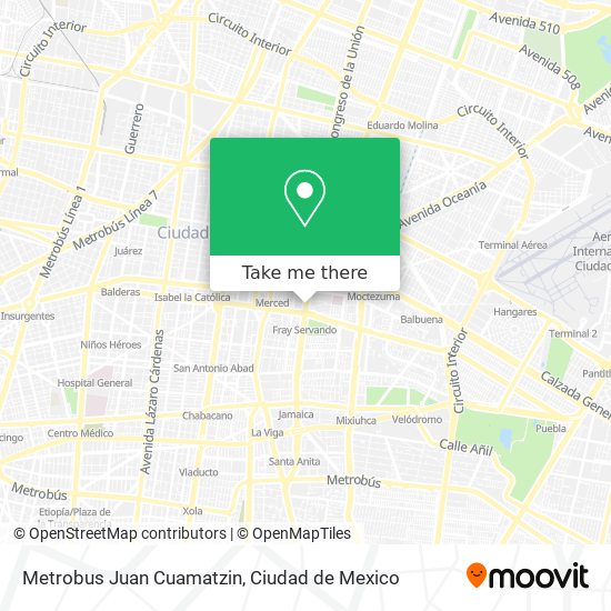 Metrobus Juan Cuamatzin map