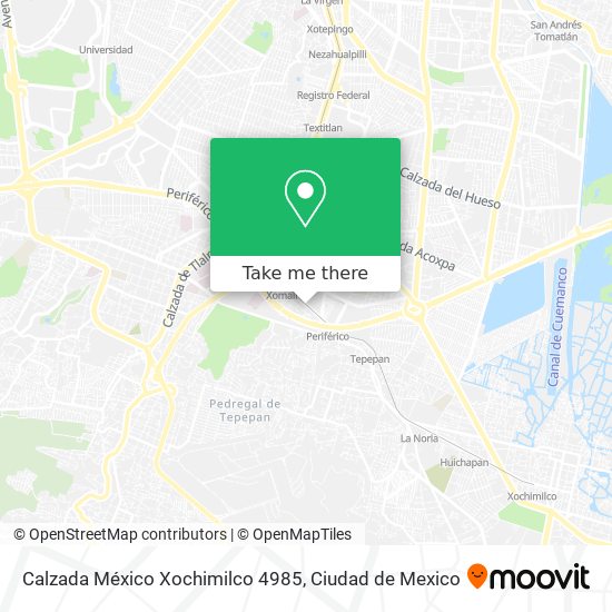 Calzada México Xochimilco 4985 map