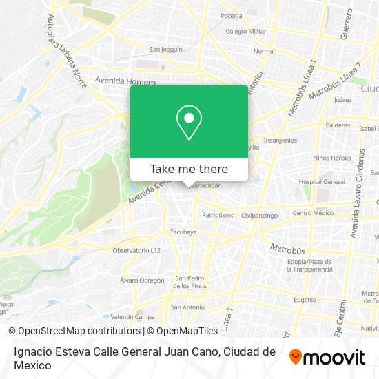 Mapa de Ignacio Esteva Calle General Juan Cano
