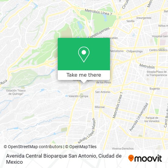Mapa de Avenida Central Bioparque San Antonio