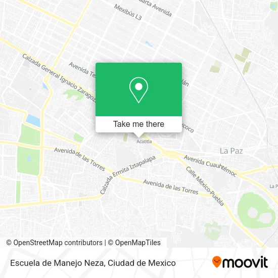 Escuela de Manejo Neza map