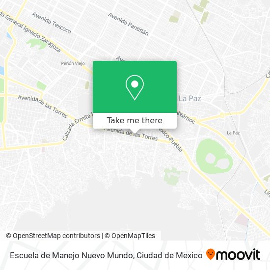 Mapa de Escuela de Manejo Nuevo Mundo