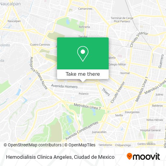 Mapa de Hemodialisis Clinica Angeles