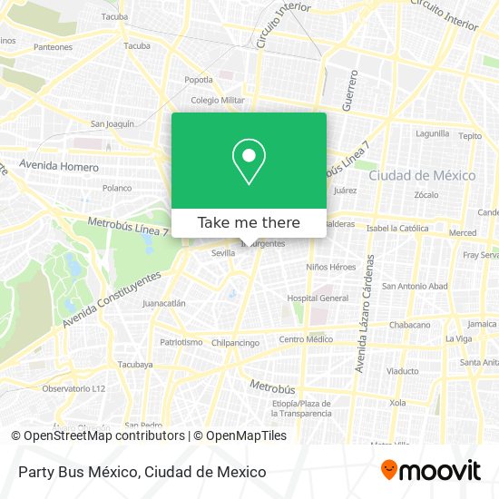 Party Bus México map