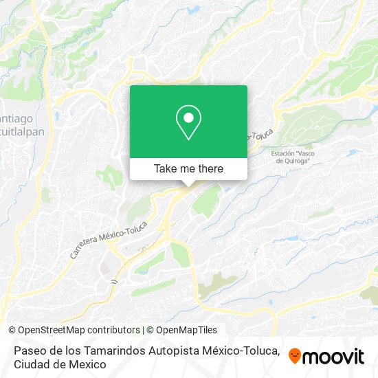 Paseo de los Tamarindos Autopista México-Toluca map