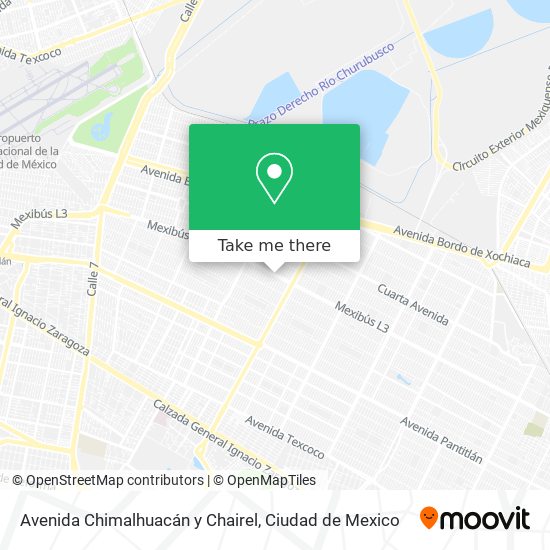 Mapa de Avenida Chimalhuacán y Chairel