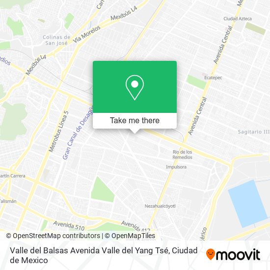 Valle del Balsas Avenida Valle del Yang Tsé map