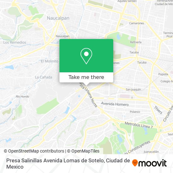 Mapa de Presa Salinillas Avenida Lomas de Sotelo