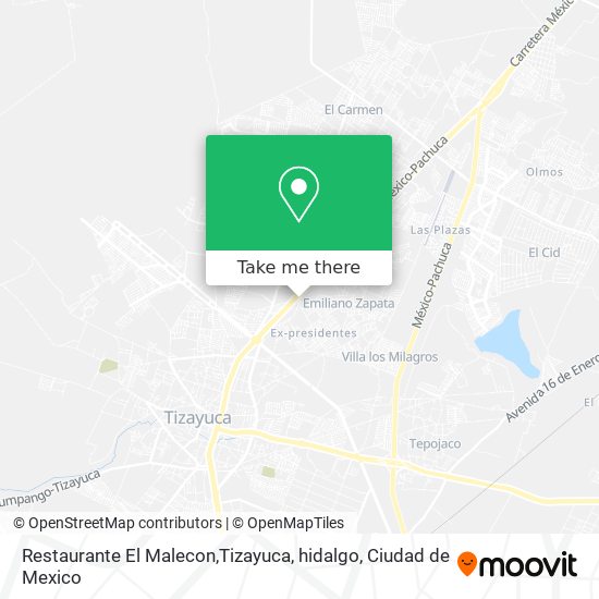 Restaurante El Malecon,Tizayuca, hidalgo map