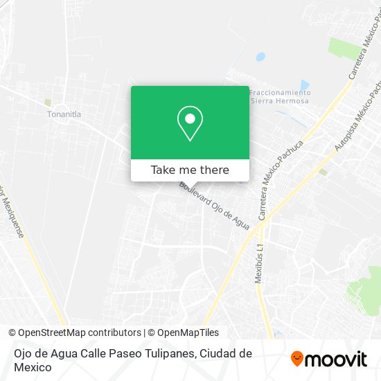 Mapa de Ojo de Agua Calle Paseo Tulipanes
