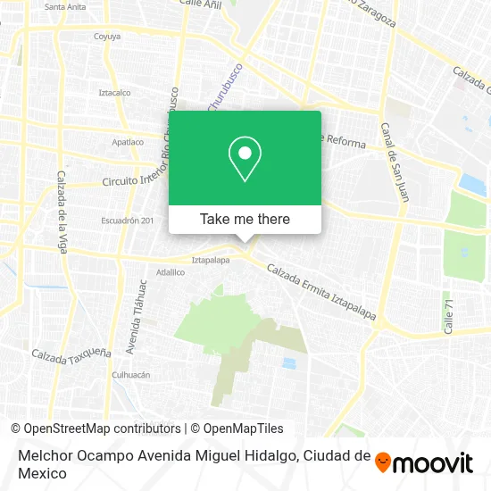 ¿Cómo llegar a Melchor Ocampo Avenida Miguel Hidalgo en Iztacalco en ...