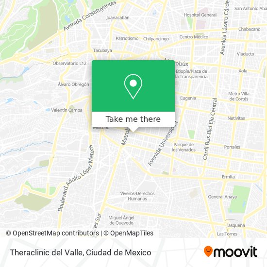 Theraclinic del Valle map