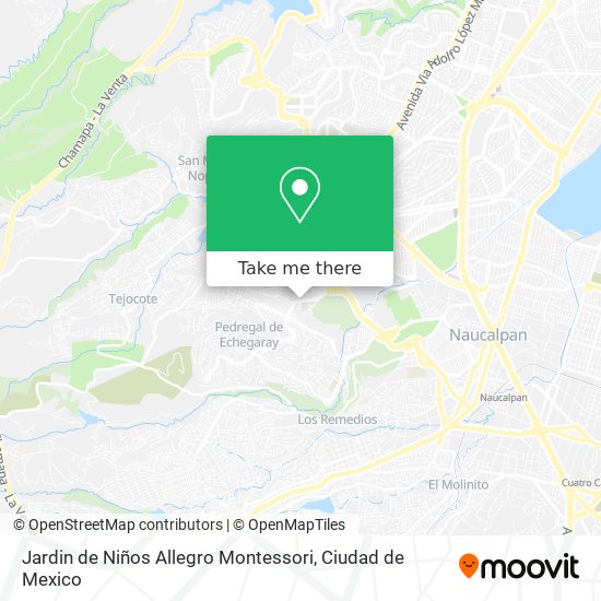 Mapa de Jardin de Niños Allegro Montessori