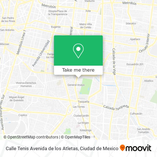 Mapa de Calle Tenis Avenida de los Atletas