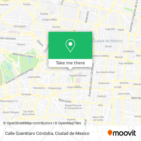 Mapa de Calle Querétaro Córdoba