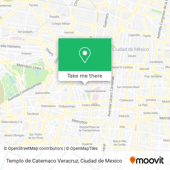 Mapa de Templo de Catemaco Veracruz