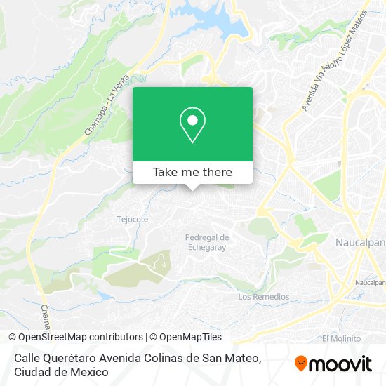 Mapa de Calle Querétaro Avenida Colinas de San Mateo