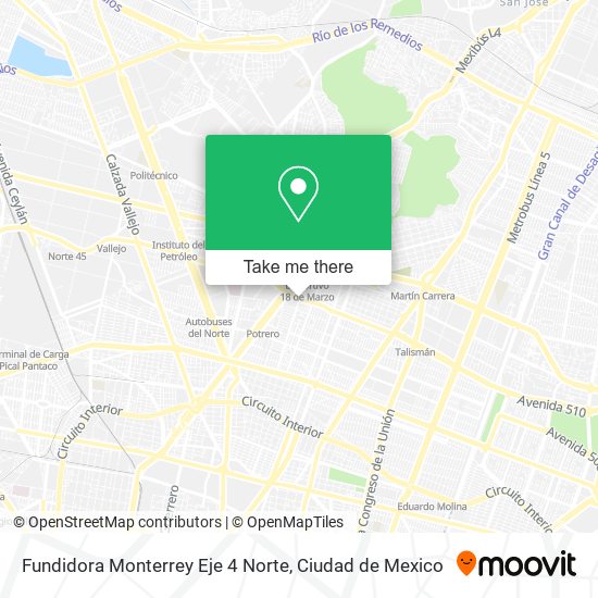 Fundidora Monterrey Eje 4 Norte map