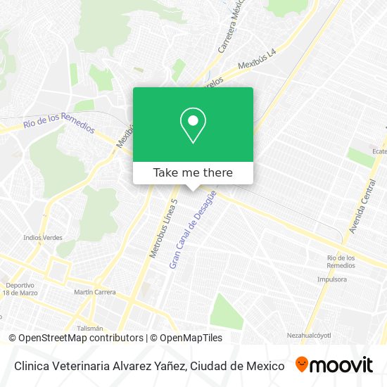 Mapa de Clinica Veterinaria Alvarez Yañez