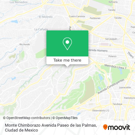 Monte Chimborazo Avenida Paseo de las Palmas map