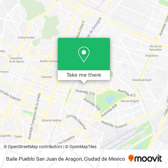 Baile Pueblo San Juan de Aragon map