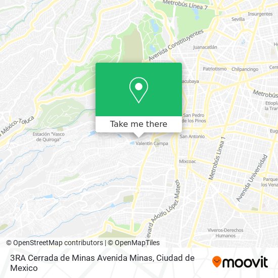 3RA Cerrada de Minas Avenida Minas map