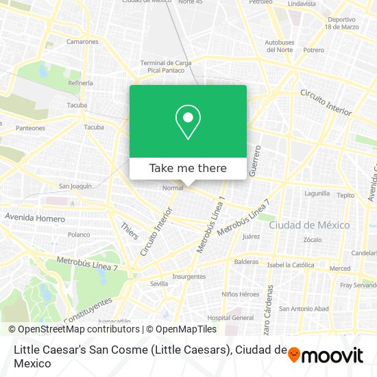Mapa de Little Caesar's San Cosme (Little Caesars)