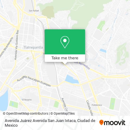 Mapa de Avenida Juárez Avenida San Juan Ixtaca