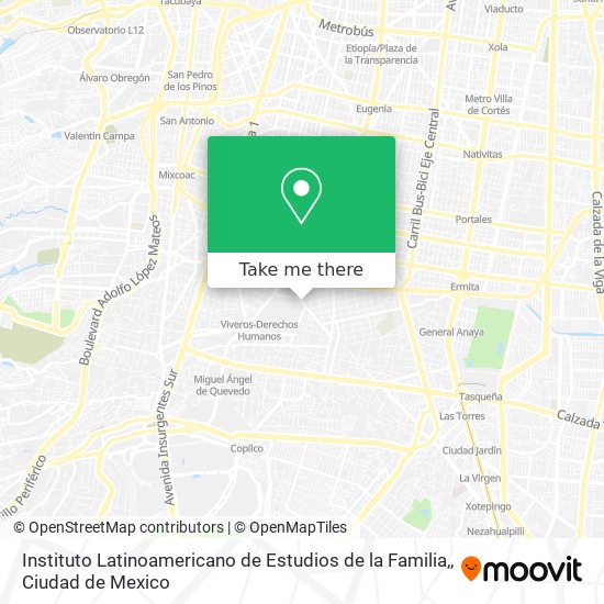 Instituto Latinoamericano de Estudios de la Familia, map