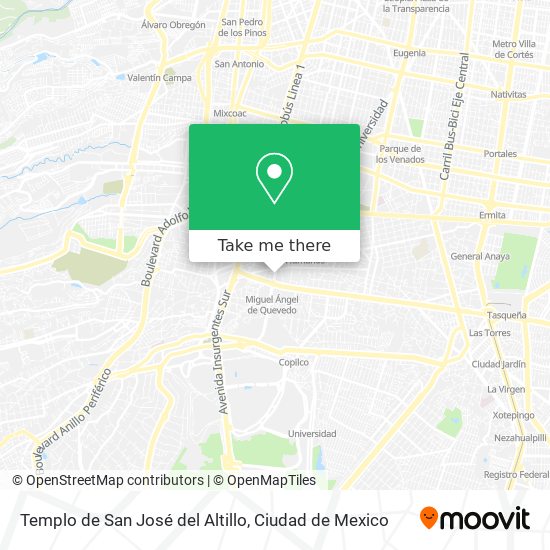 Templo de San José del Altillo map