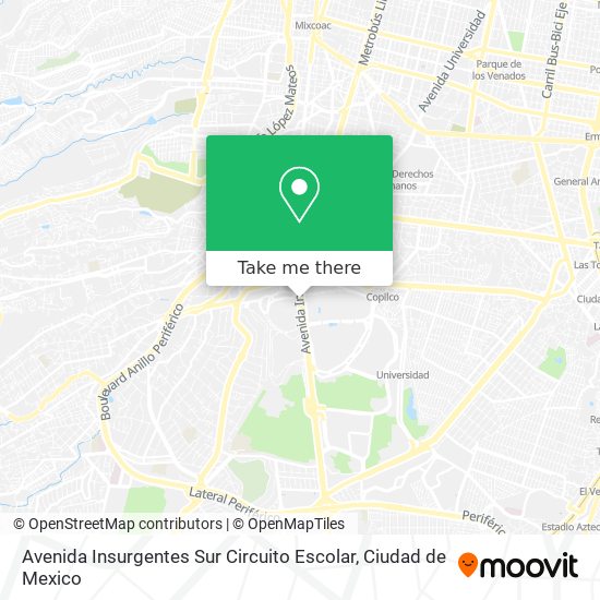 Mapa de Avenida Insurgentes Sur Circuito Escolar