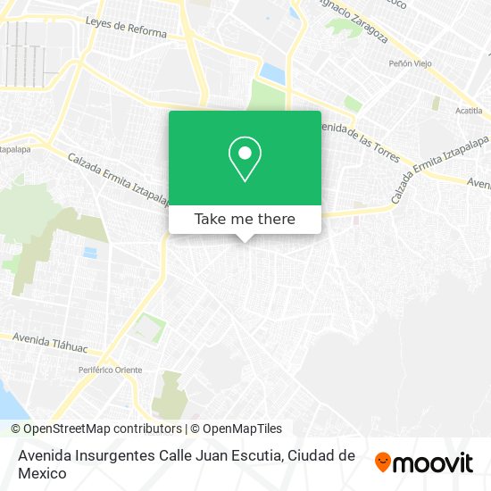 Avenida Insurgentes Calle Juan Escutia map