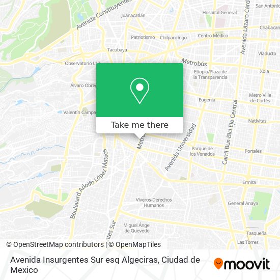 Mapa de Avenida Insurgentes Sur esq Algeciras