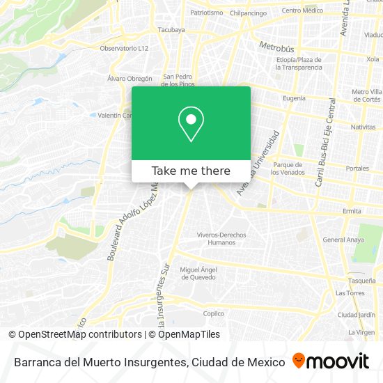 Mapa de Barranca del Muerto Insurgentes