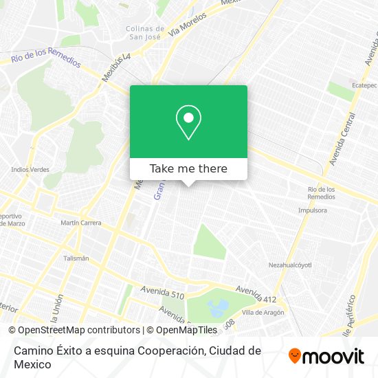 Camino Éxito a esquina Cooperación map