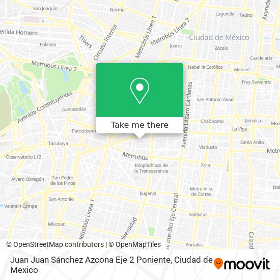 Juan Juan Sánchez Azcona Eje 2 Poniente map