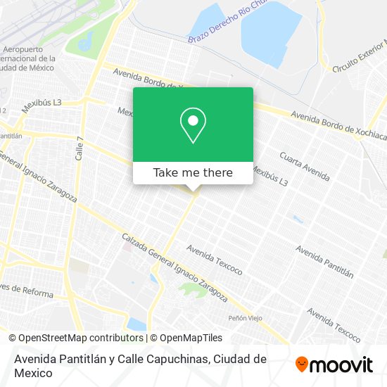 Avenida Pantitlán y Calle Capuchinas map