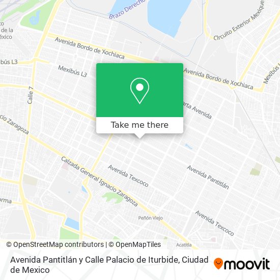 Avenida Pantitlán y Calle Palacio de Iturbide map