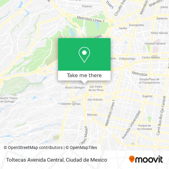 Toltecas Avenida Central map