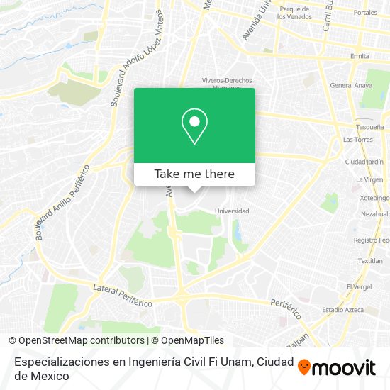 Especializaciones en Ingeniería Civil Fi Unam map