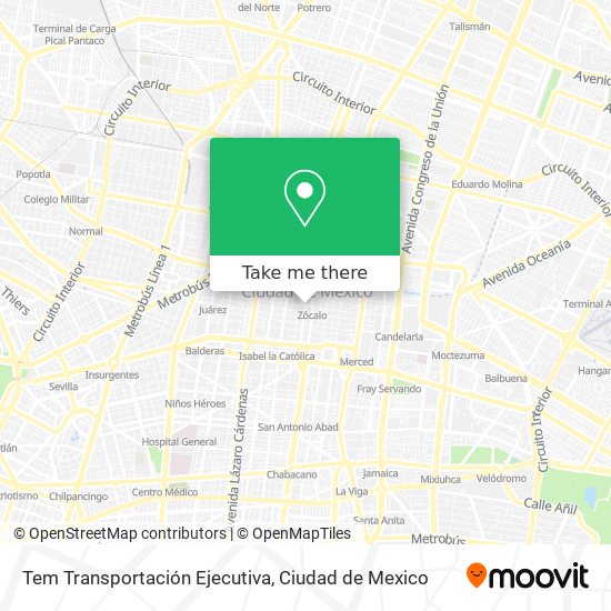 Tem Transportación Ejecutiva map